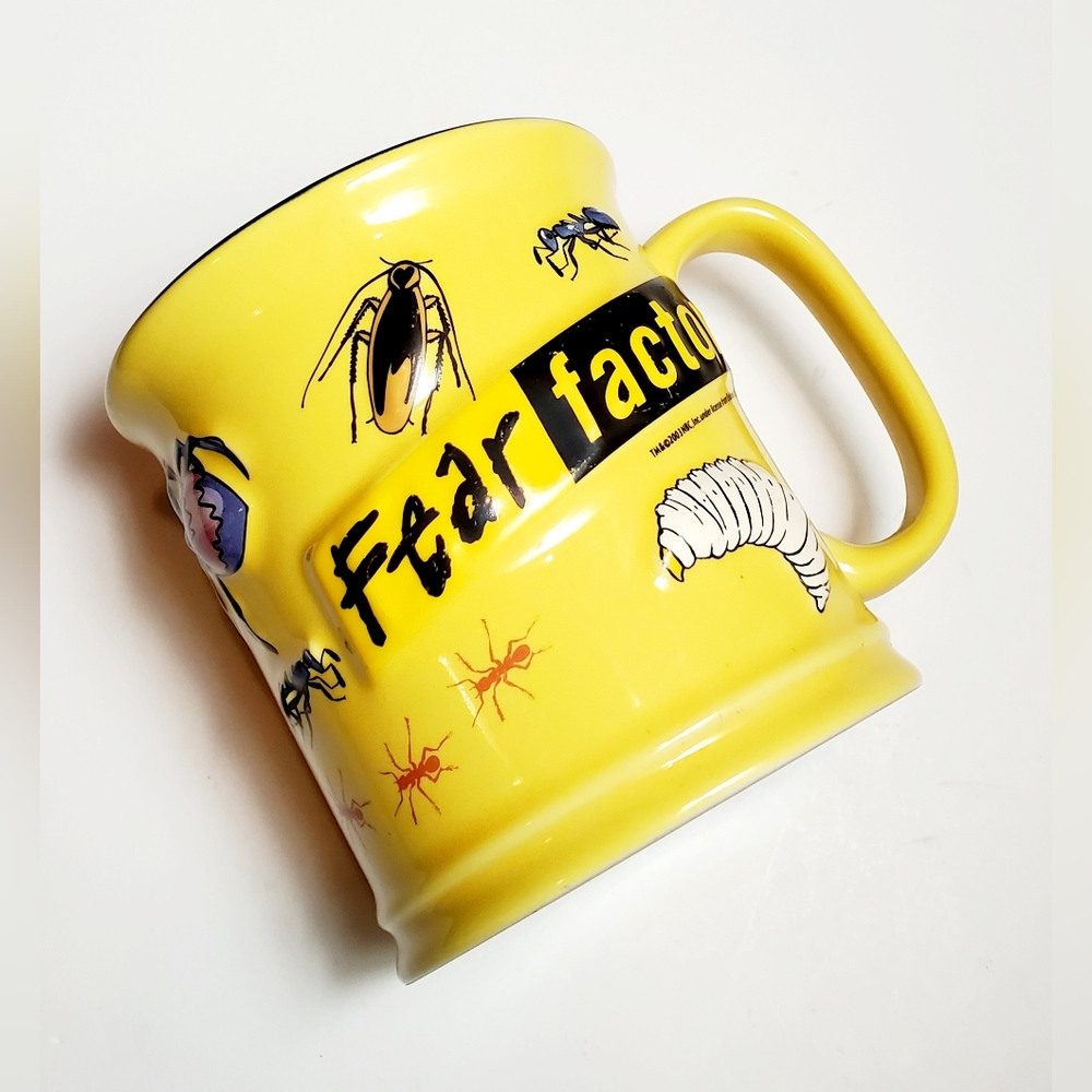 Vintage Fear Factor TV Game Show 3-D Insect Ceramic Mug